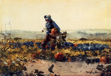  farm Works - For the Farmers Boy old English Song Realism painter Winslow Homer